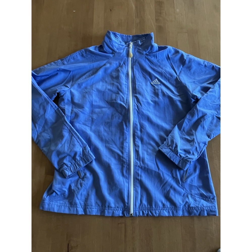 Adidas Full Zip Windbreaker Track Jacket Women's Periwinkle Blue Small